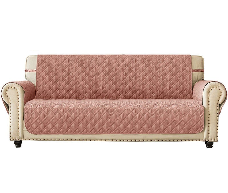 Ameritex Couch Sofa Slipcover 100% Waterproof Nonslip Quilted Furniture Protector Slipcover for Dogs, Children, Pets Sofa Slipcover Machine Washable (Pink, 78") - Image 1